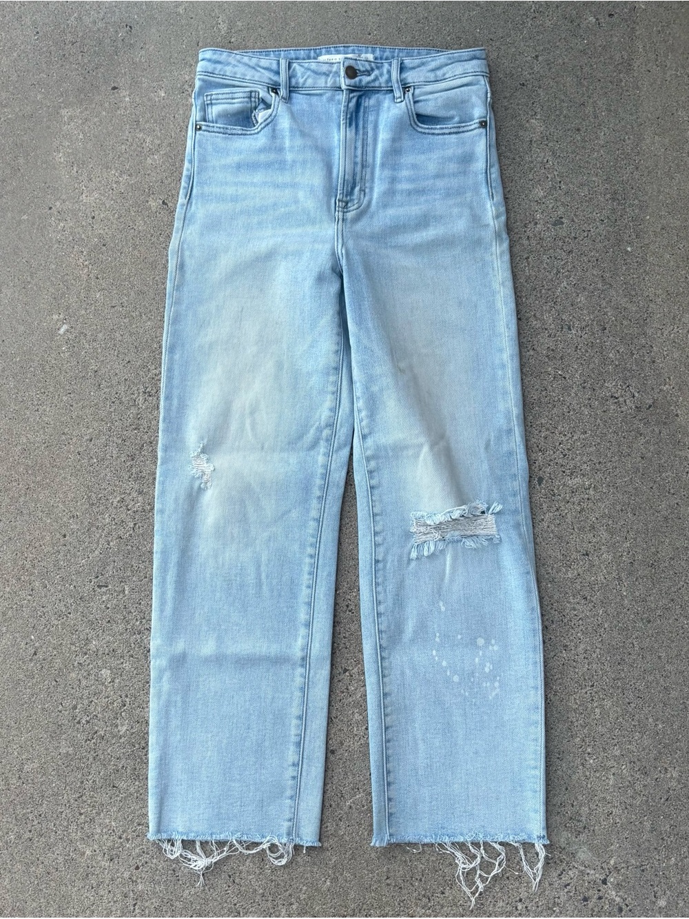 Alter’d State Wide Leg Light Wash Distressed Baggy Jeans Womens 28 (29x26)